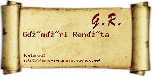 Gömöri Renáta névjegykártya